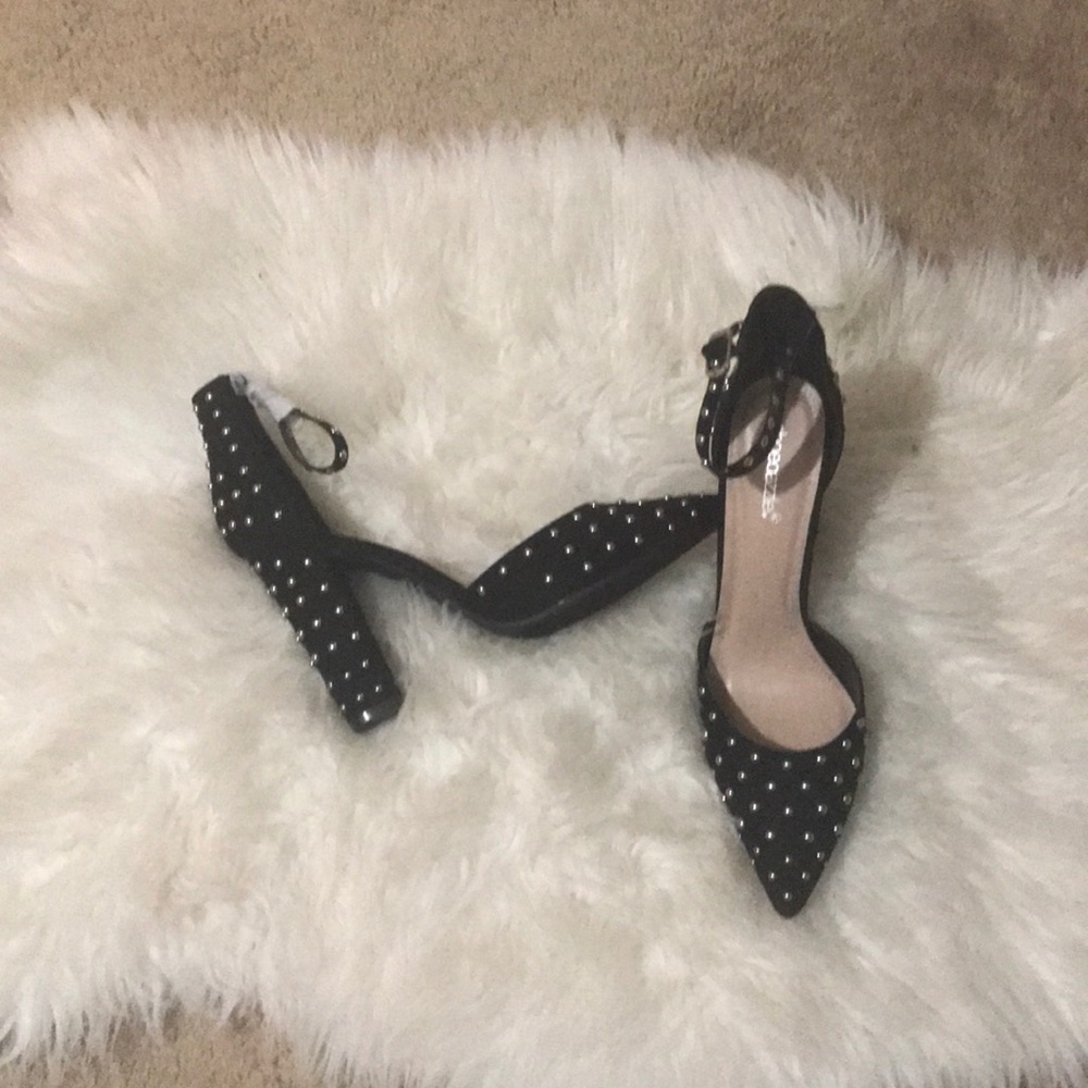 Sexy black studded heels